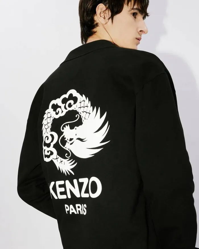 Kenzo Sweatshirts And Hoodies MenWomen 039Year Of The Dragon039 Genderless Cardigan Black