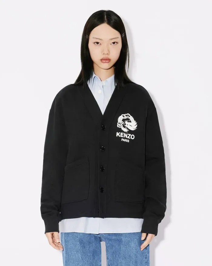 Kenzo Sweatshirts And Hoodies MenWomen 039Year Of The Dragon039 Genderless Cardigan Black