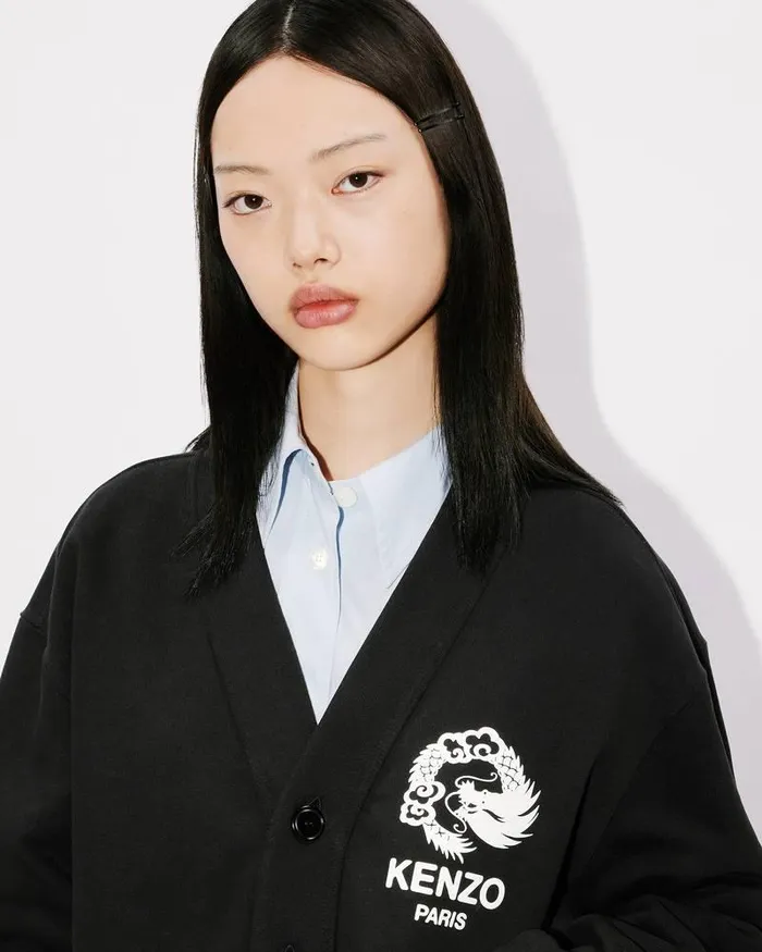 Kenzo Sweatshirts And Hoodies MenWomen 039Year Of The Dragon039 Genderless Cardigan Black