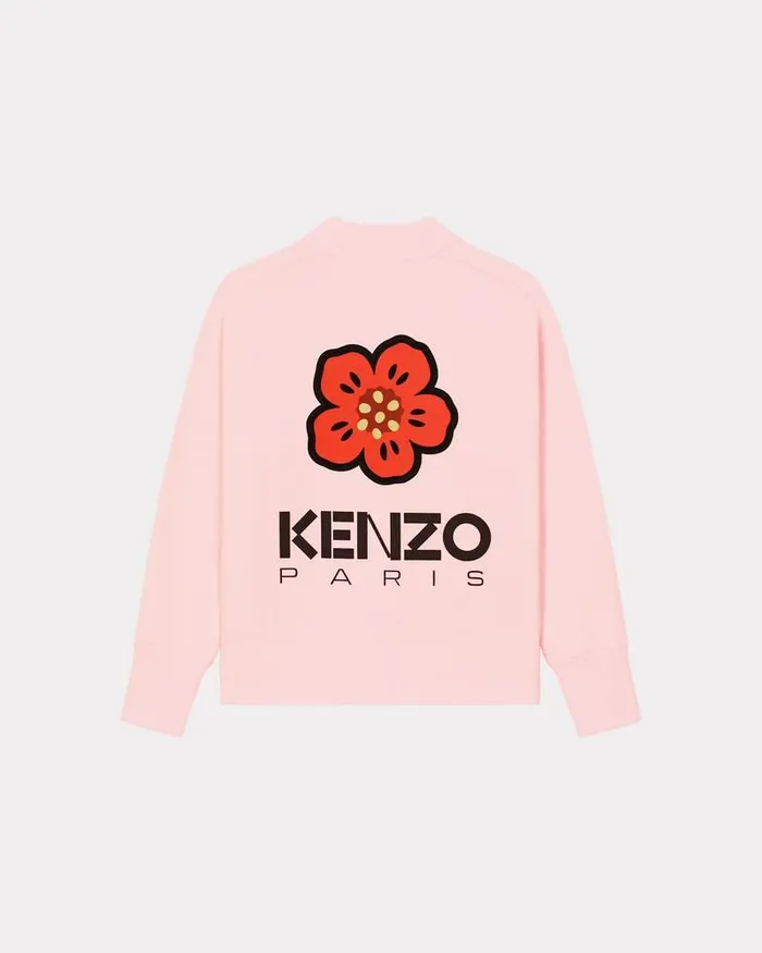 Kenzo Sweatshirts And Hoodies Women 039Boke Flower039 Cardigan Faded Pink