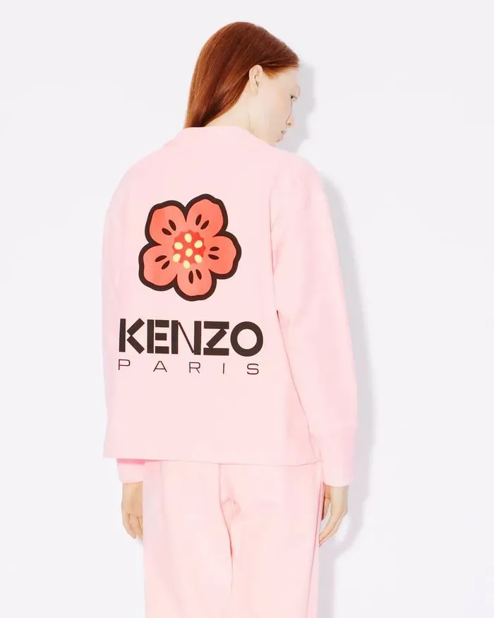 Kenzo Sweatshirts And Hoodies Women 039Boke Flower039 Cardigan Faded Pink