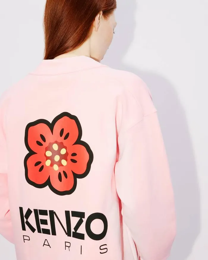 Kenzo Sweatshirts And Hoodies Women 039Boke Flower039 Cardigan Faded Pink