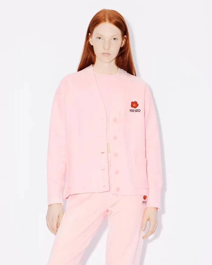Kenzo Sweatshirts And Hoodies Women 039Boke Flower039 Cardigan Faded Pink