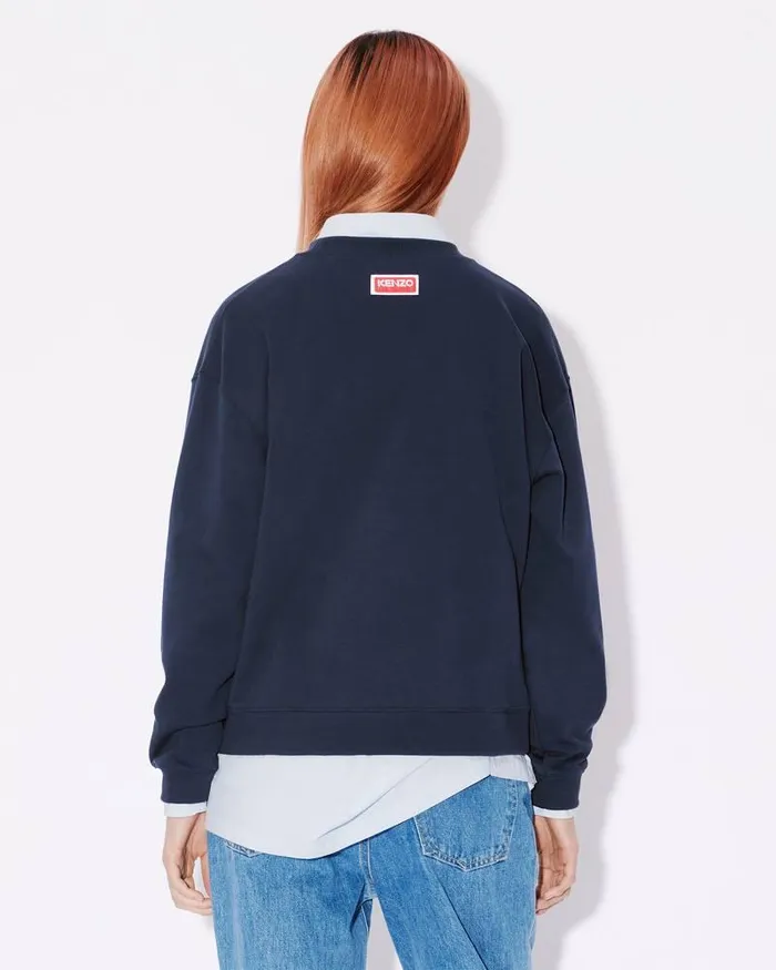 Kenzo Sweatshirts And Hoodies Women Elephant039 Embroidered Sweatshirt Midnight Blue