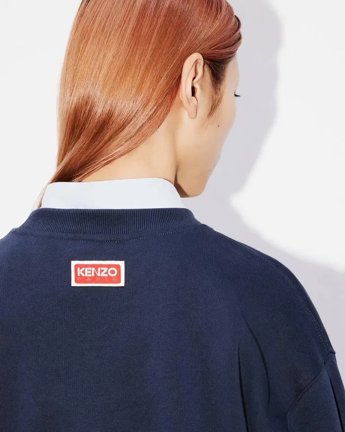 Kenzo Sweatshirts And Hoodies Women Elephant039 Embroidered Sweatshirt Midnight Blue