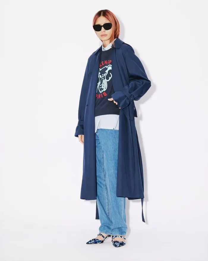Kenzo Sweatshirts And Hoodies Women Elephant039 Embroidered Sweatshirt Midnight Blue