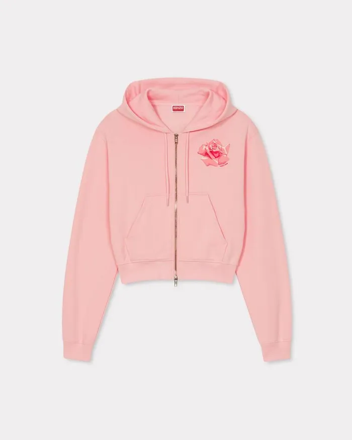 Kenzo Sweatshirts And Hoodies Women Rose039 Zip Up Hoodie Faded Pink