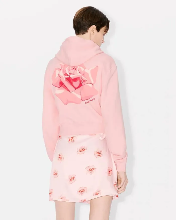 Kenzo Sweatshirts And Hoodies Women Rose039 Zip Up Hoodie Faded Pink