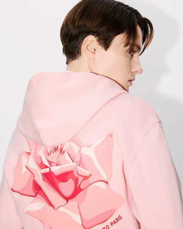 Kenzo Sweatshirts And Hoodies Women Rose039 Zip Up Hoodie Faded Pink