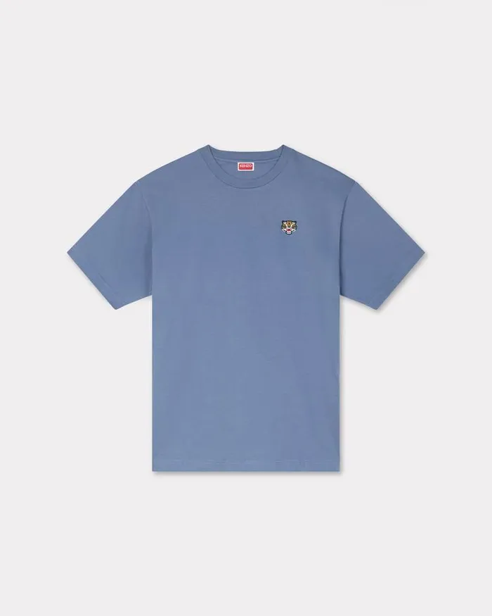 Kenzo TShirts And Polos Men 039Lucky Tiger039 Embroidered Classic Tshirt Blue
