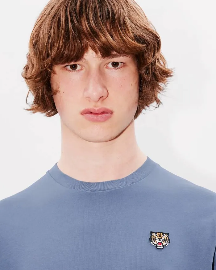 Kenzo TShirts And Polos Men 039Lucky Tiger039 Embroidered Classic Tshirt Blue