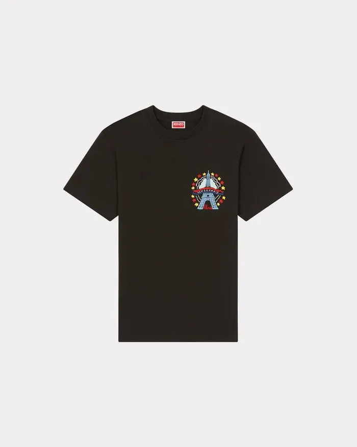 Kenzo TShirts And Polos Men Drawn Varsity039 Embroidered Slim Tshirt Black
