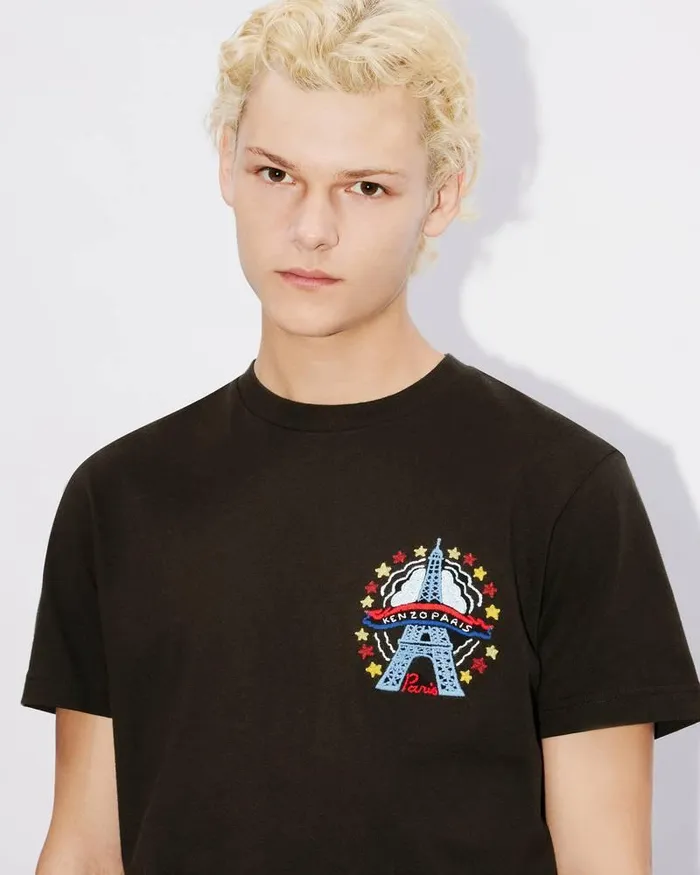 Kenzo TShirts And Polos Men Drawn Varsity039 Embroidered Slim Tshirt Black