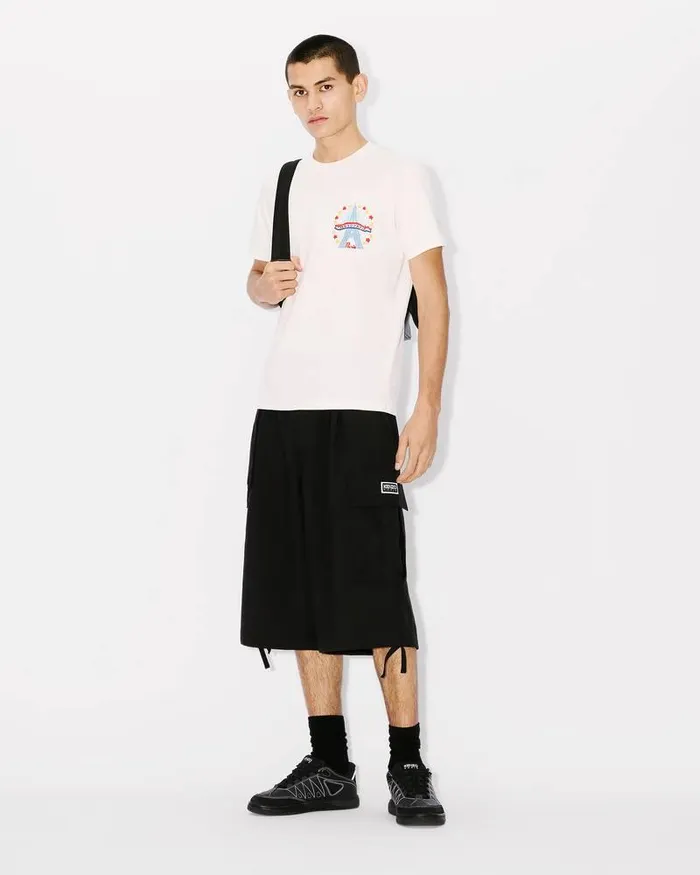 Kenzo TShirts And Polos Men Drawn Varsity039 Embroidered Slim Tshirt Off White