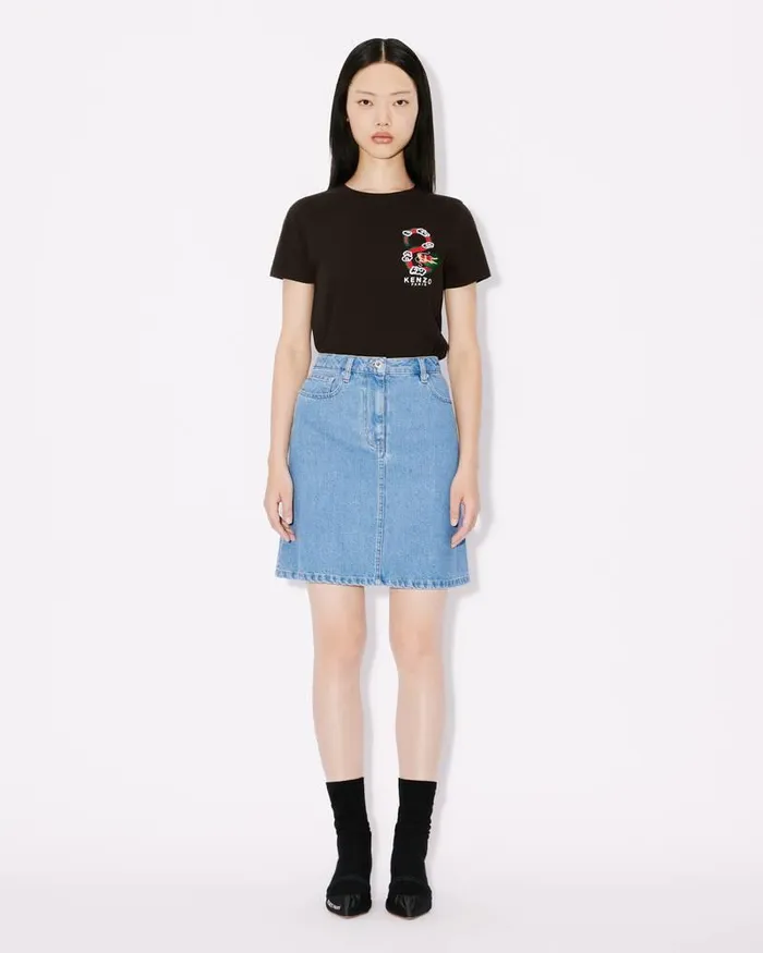 Kenzo TShirts And Polos Women 039Year Of The Dragon Crest039 Embroidered Classic Tshirt Black
