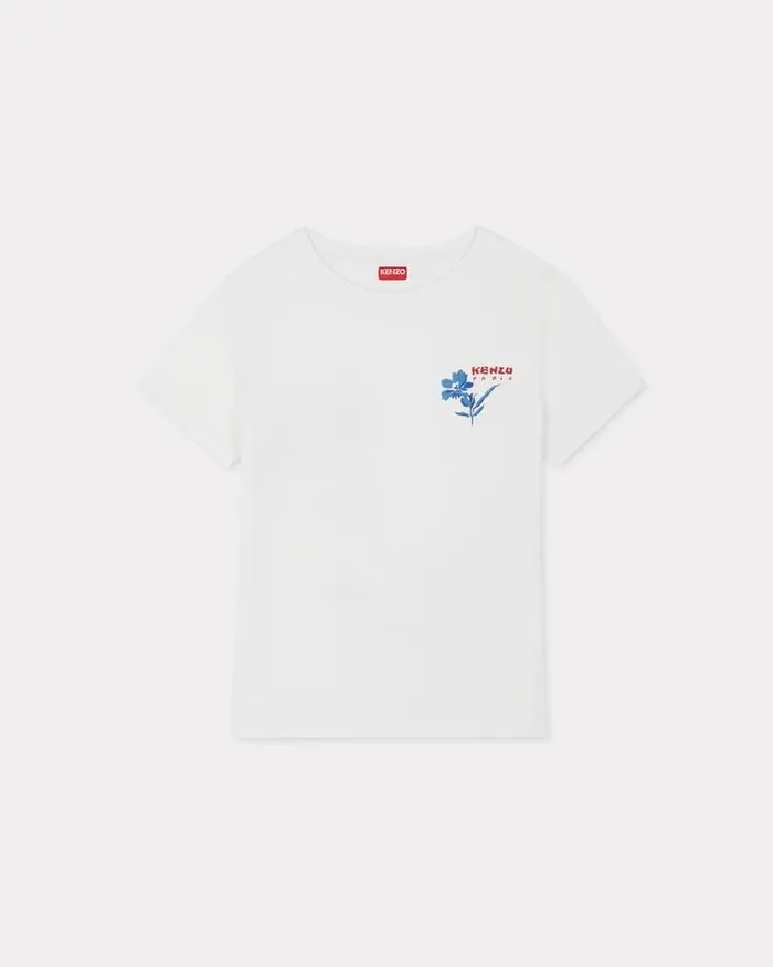 Kenzo TShirts And Polos Women Drawn Flowers039 Tshirt Off White