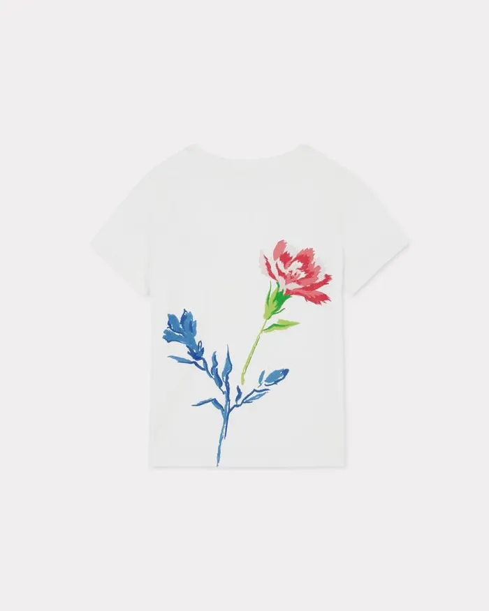 Kenzo TShirts And Polos Women Drawn Flowers039 Tshirt Off White