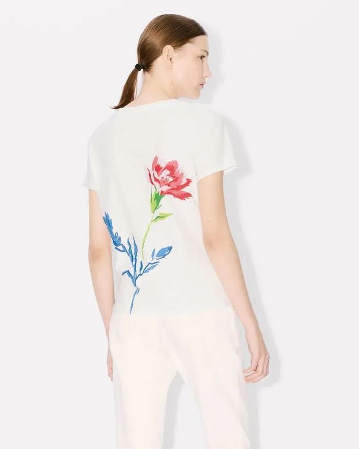 Kenzo TShirts And Polos Women Drawn Flowers039 Tshirt Off White