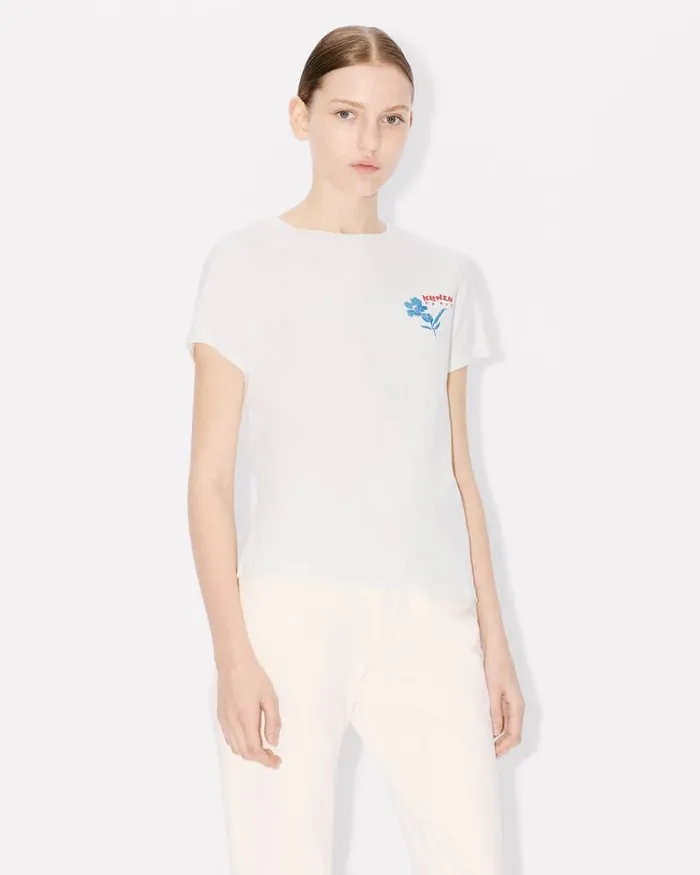 Kenzo TShirts And Polos Women Drawn Flowers039 Tshirt Off White
