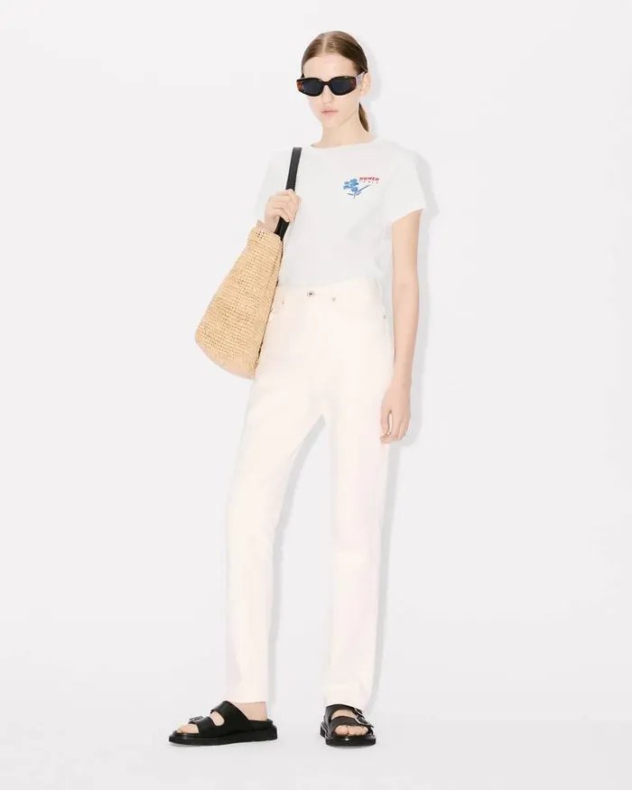 Kenzo TShirts And Polos Women Drawn Flowers039 Tshirt Off White