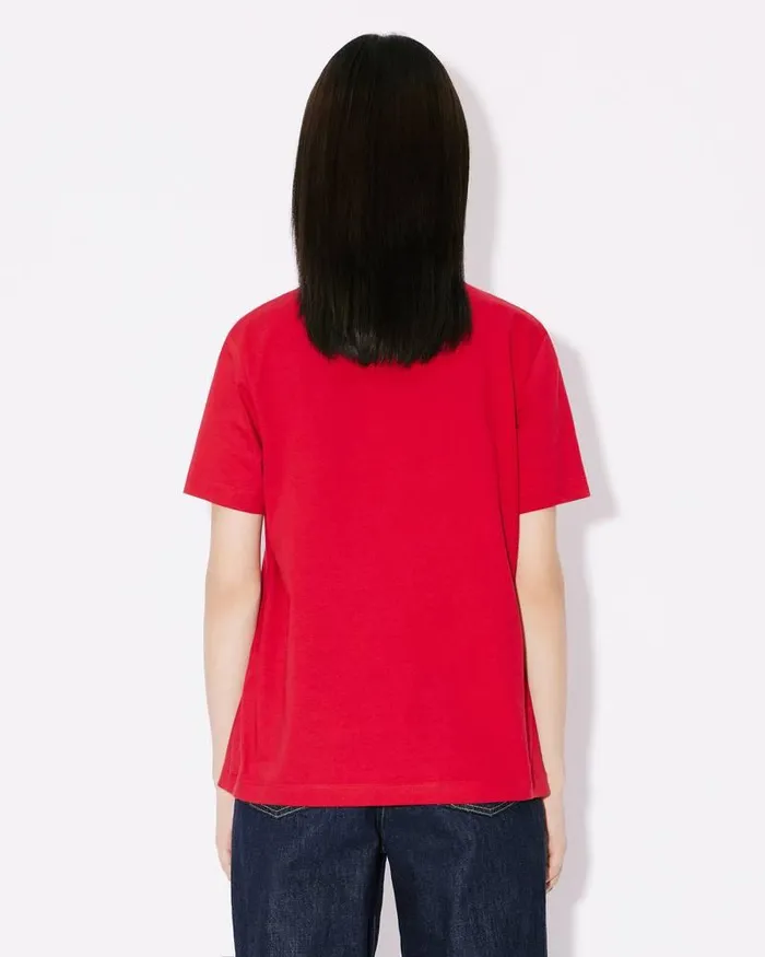 Kenzo TShirts And Polos Women Elephant039 Loose Embroidered Tshirt Cherry