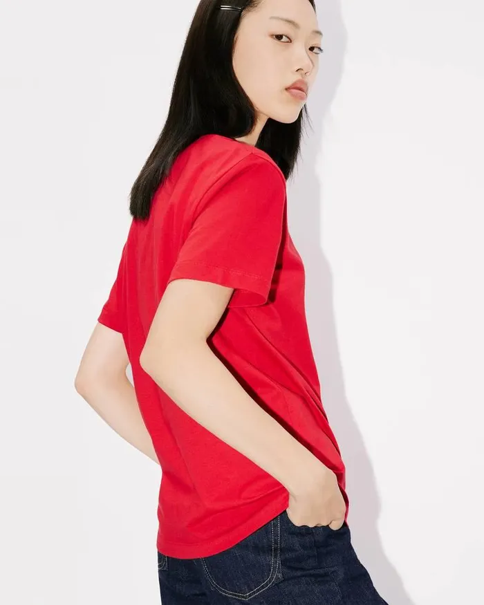 Kenzo TShirts And Polos Women Elephant039 Loose Embroidered Tshirt Cherry