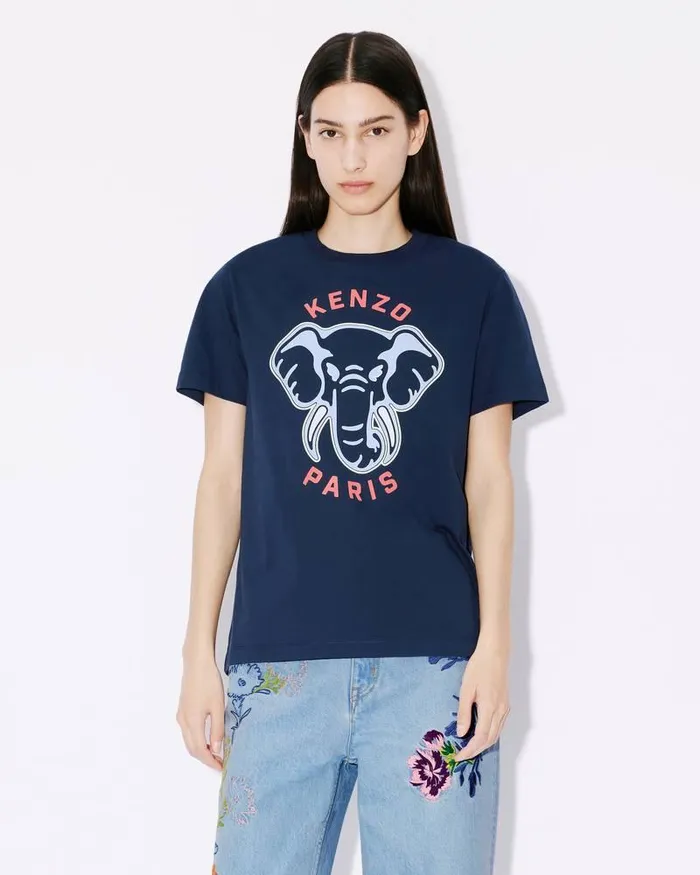 Kenzo TShirts And Polos Women Elephant039 Loosefit Tshirt Midnight Blue