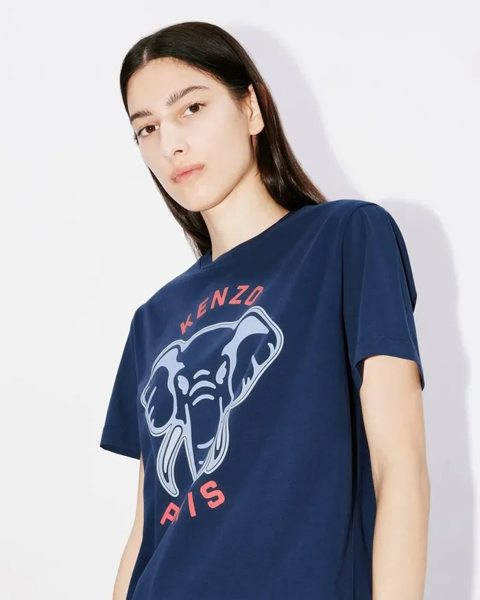 Kenzo TShirts And Polos Women Elephant039 Loosefit Tshirt Midnight Blue