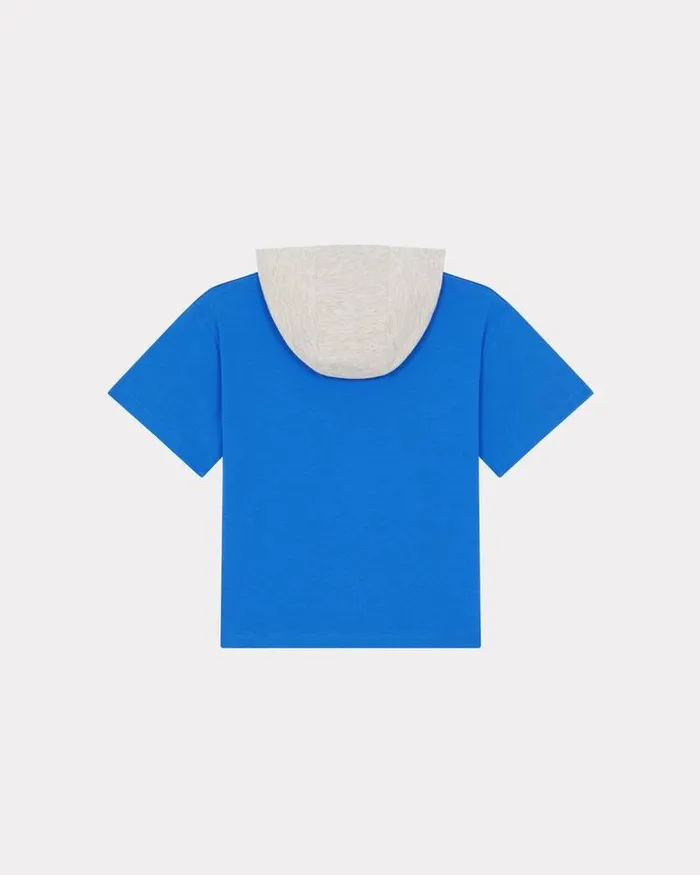 Kenzo TShirts And Sweatshirts Kids Hooded Cotton Tshirt Cobalt