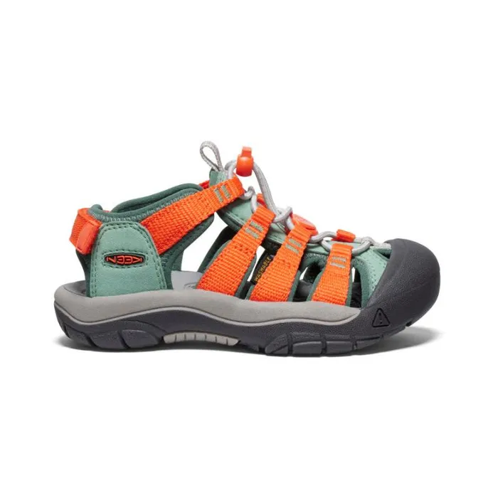 Kids KEEN Water Little Kids039 Newport Boundless Granite GreenScarlet Ibis Sandal