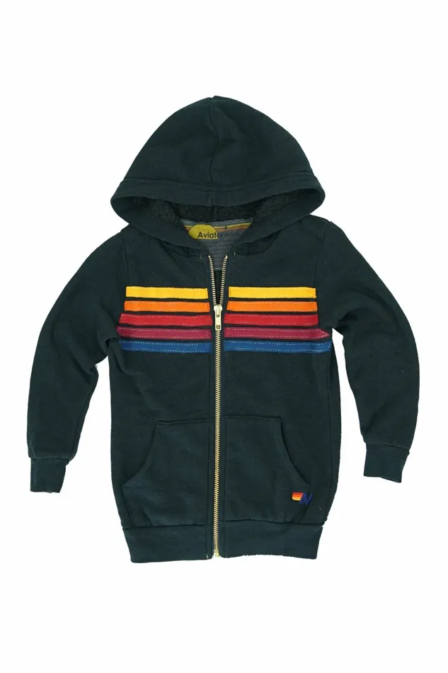 Kids KID039S 5 STRIPE HOODIE 8211 CHARCOAL Aviator Nation