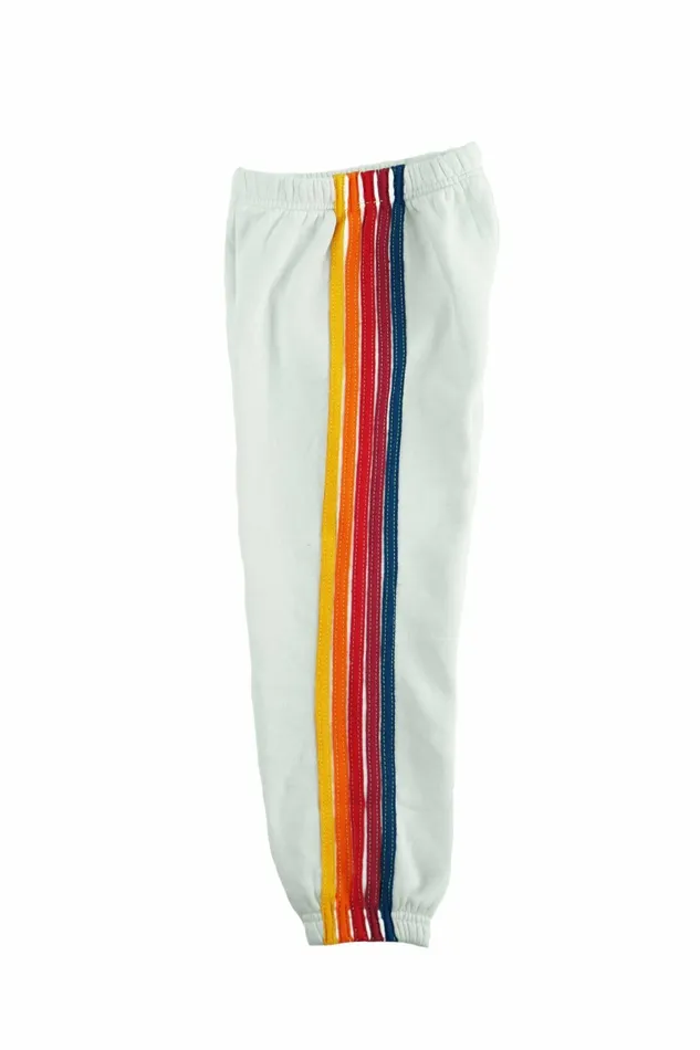 Kids KID039S 5 STRIPE SWEATPANTS 8211 WHITE Aviator Nation