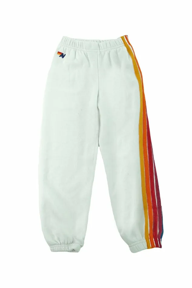 Kids KID039S 5 STRIPE SWEATPANTS 8211 WHITE Aviator Nation Kids KID039S 5 STRIPE SWEATPANTS 8211 WHITE Aviator Nation