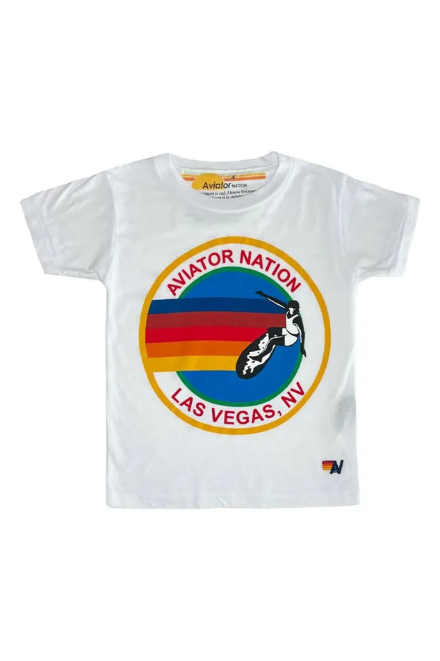 Kids KID039S AVIATOR NATION LAS VEGAS TEE 8211 WHITE Aviator Nation