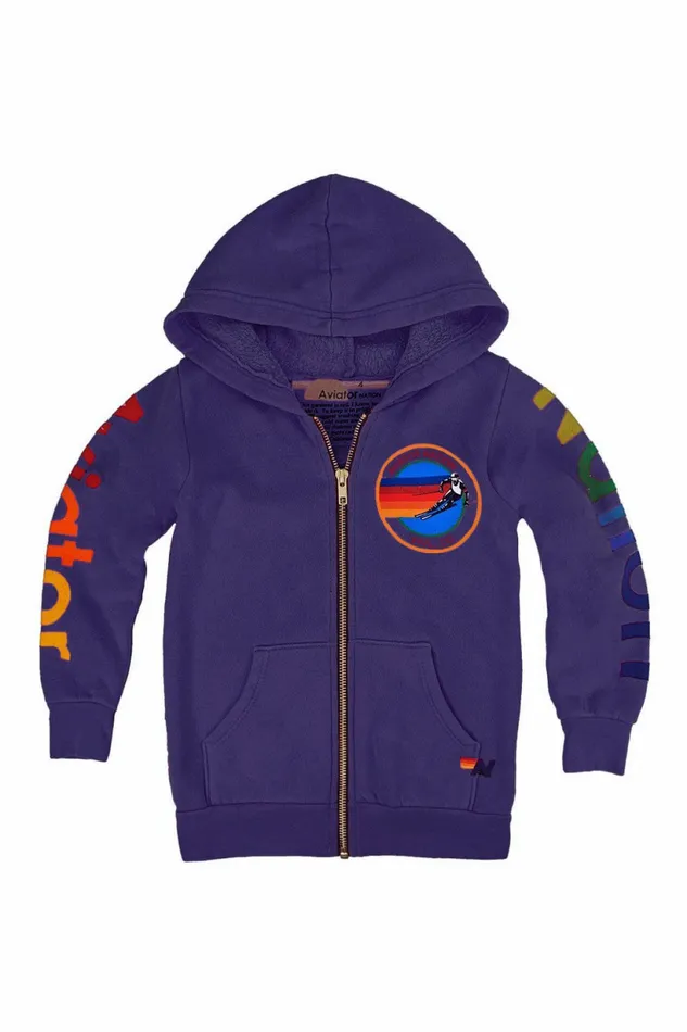 Kids KID039S AVIATOR NATION VAIL ZIP HOODIE 8211 PURPLE Aviator Nation