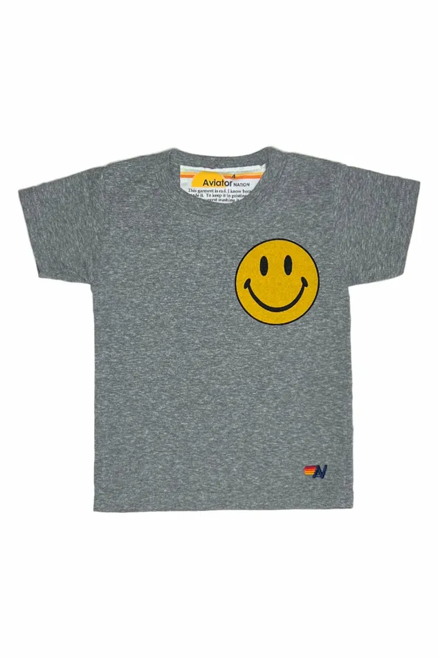Kids KID039S SMILEY 2 TEE 8211 HEATHER GREY Aviator Nation