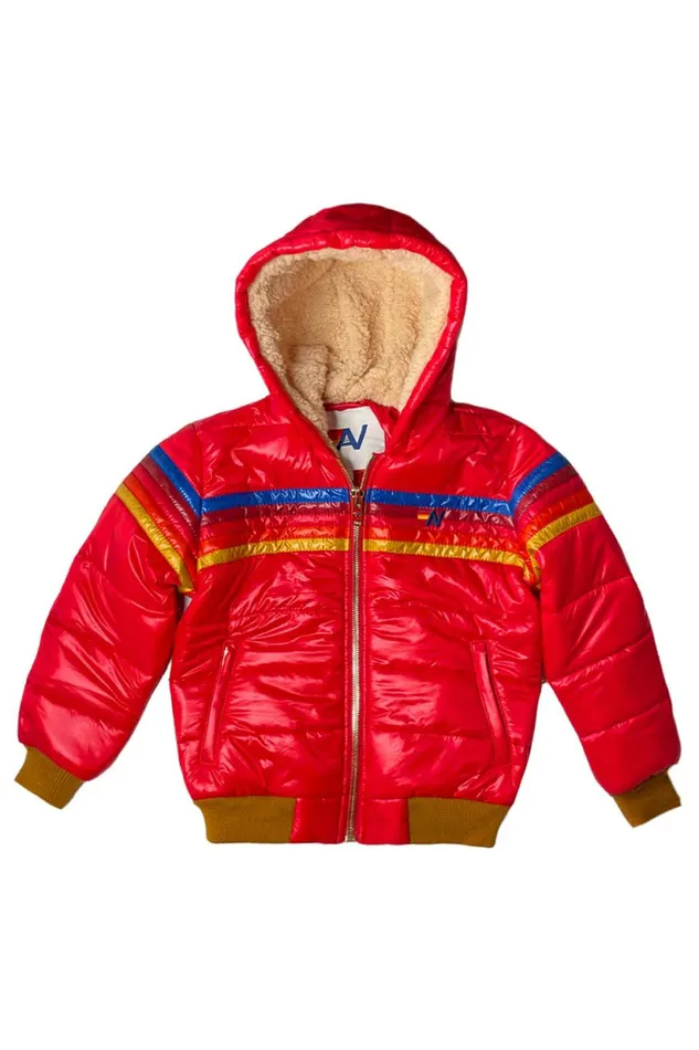 Kids KIDS 5 STRIPE TREKKER JACKET 8211 GLOSSY CHERRY Aviator Nation