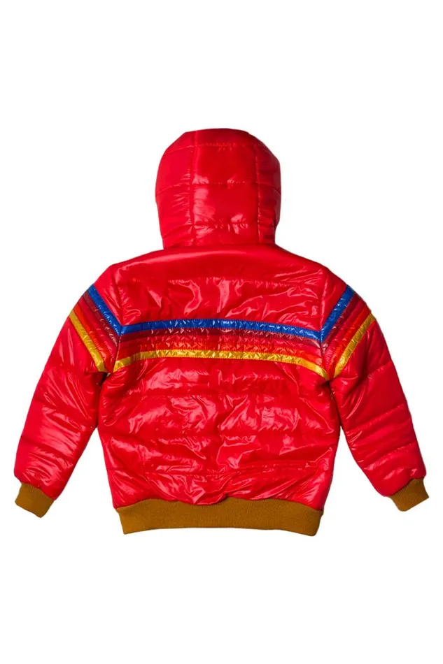 Kids KIDS 5 STRIPE TREKKER JACKET 8211 GLOSSY CHERRY Aviator Nation Kids KIDS 5 STRIPE TREKKER JACKET 8211 GLOSSY CHERRY Aviator Nation