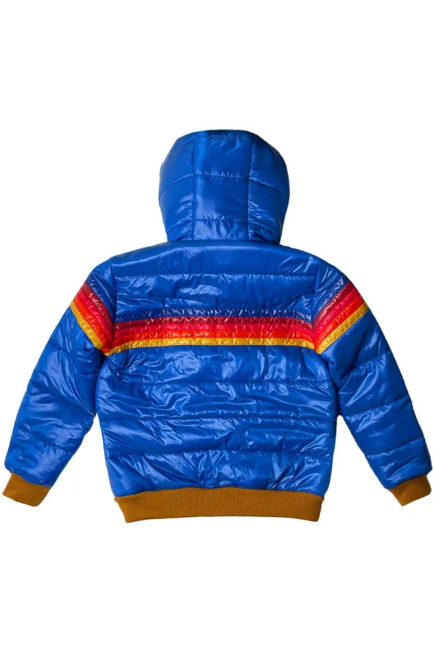 Kids KIDS 5 STRIPE TREKKER JACKET 8211 GLOSSY SNORKEL BLUE Aviator Nation Kids KIDS 5 STRIPE TREKKER JACKET 8211 GLOSSY SNORKEL BLUE Aviator Nation