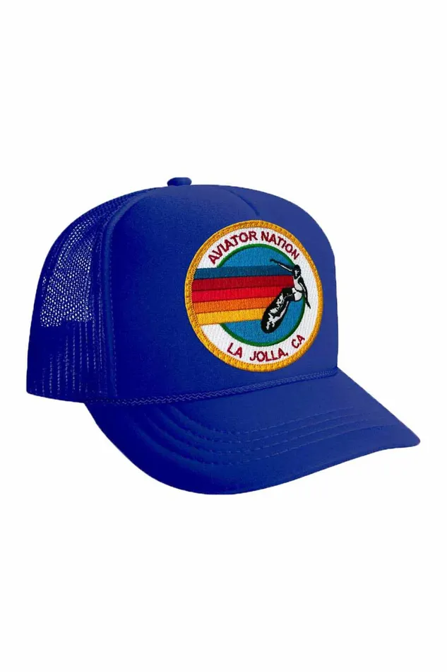 Kids KIDS LA JOLLA SIGNATURE VINTAGE FOAM TRUCKER HAT Aviator Nation Kids KIDS LA JOLLA SIGNATURE VINTAGE FOAM TRUCKER HAT Aviator Nation
