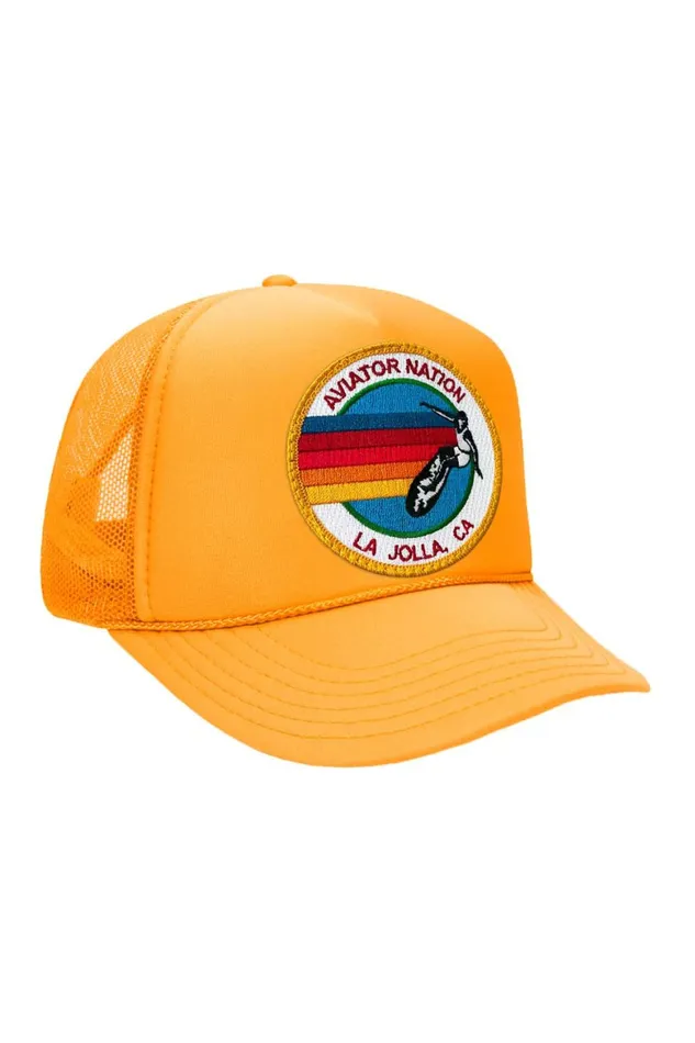 Kids KIDS LA JOLLA SIGNATURE VINTAGE FOAM TRUCKER HAT Aviator Nation Kids KIDS LA JOLLA SIGNATURE VINTAGE FOAM TRUCKER HAT Aviator Nation