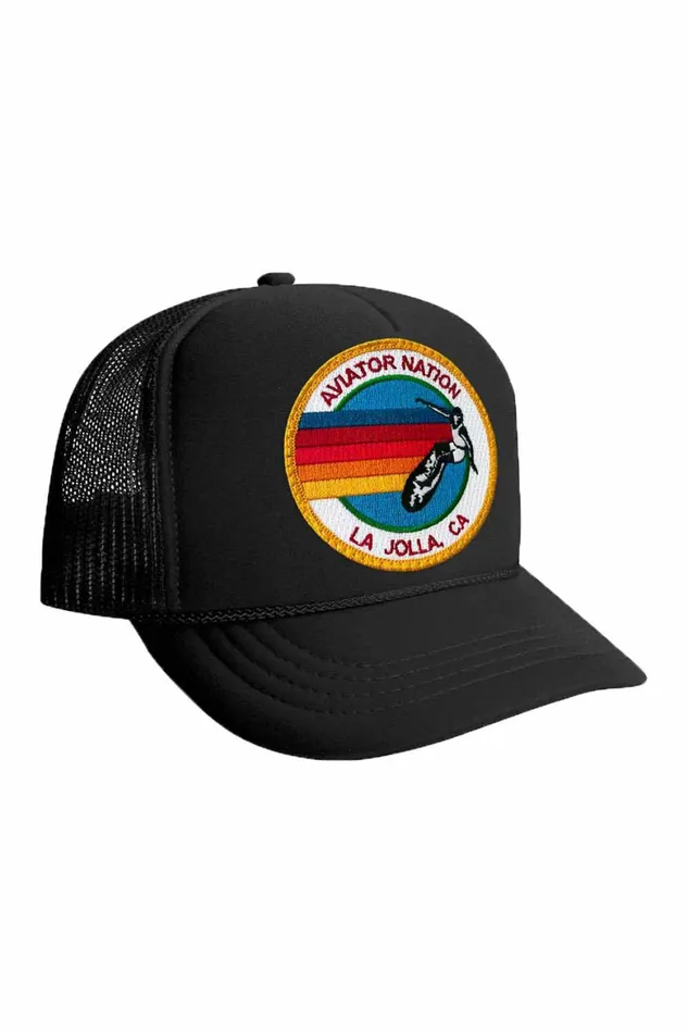 Kids KIDS LA JOLLA SIGNATURE VINTAGE FOAM TRUCKER HAT Aviator Nation Kids KIDS LA JOLLA SIGNATURE VINTAGE FOAM TRUCKER HAT Aviator Nation
