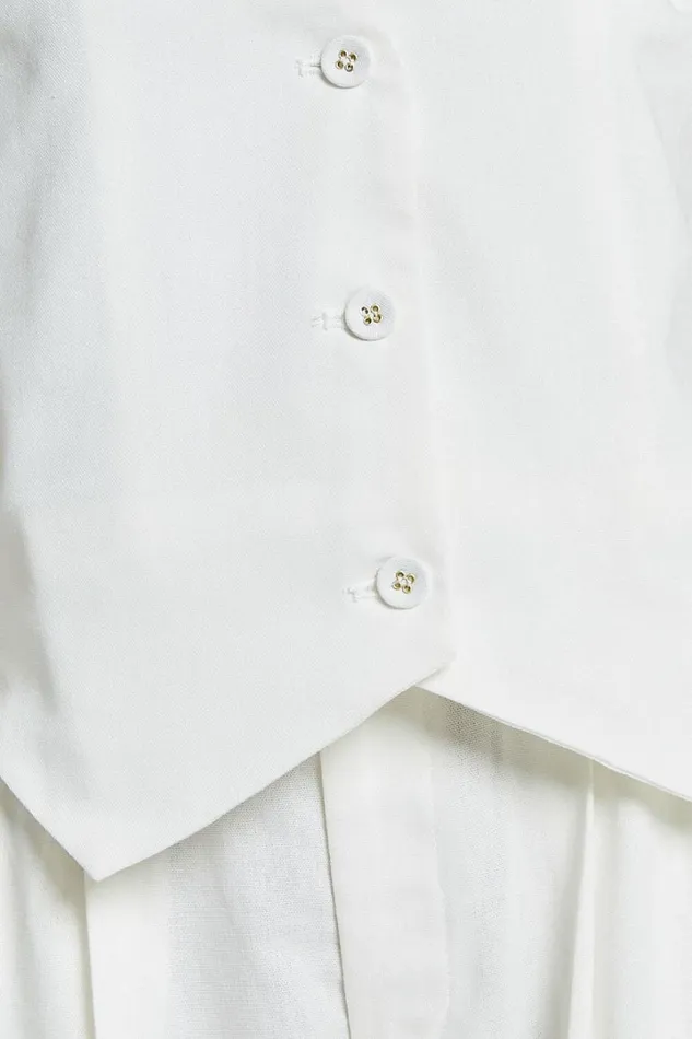 Kiraye Top 8211 Linen Look Button Through Vest In Off White Women Showpo Conscious