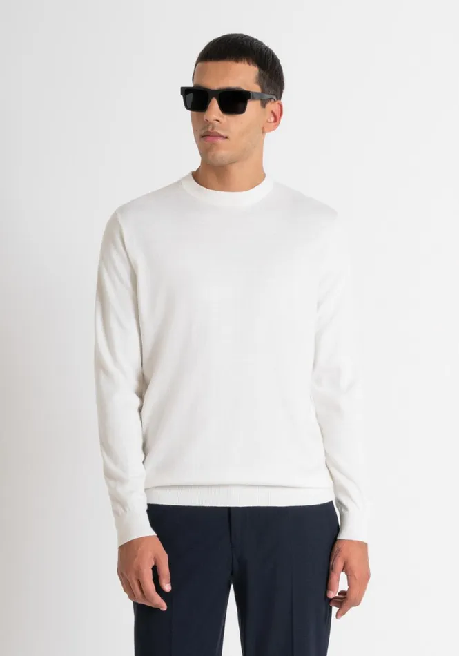 Knitwear Men Antony Morato Regular Fit Cashmere Blend Jumper White