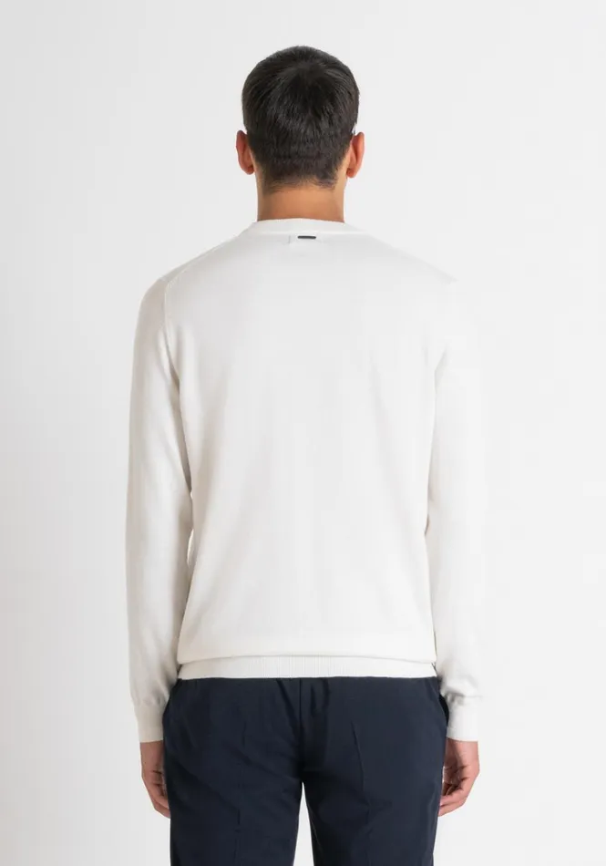 Knitwear Men Antony Morato Regular Fit Cashmere Blend Jumper White