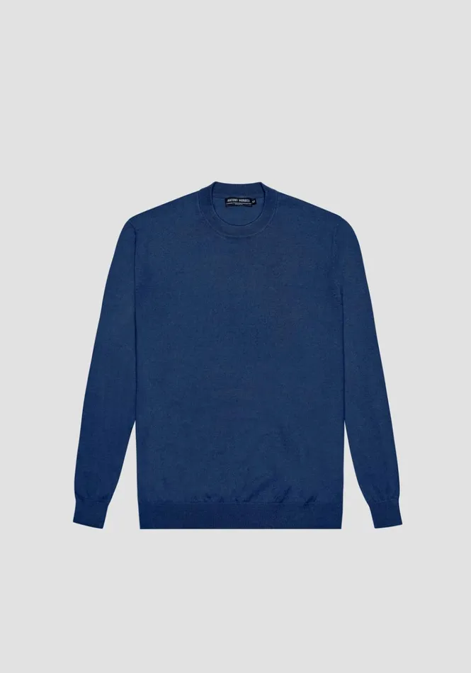 Knitwear Men Antony Morato Regular Fit Sweater In Cashmere Wool Blend Yarn Blue Navy