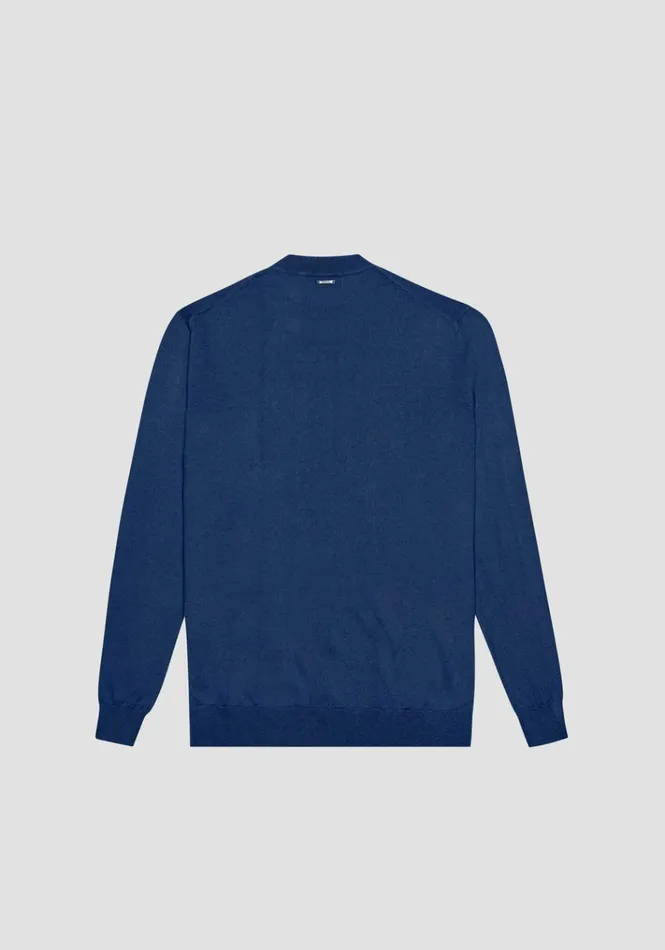 Knitwear Men Antony Morato Regular Fit Sweater In Cashmere Wool Blend Yarn Blue Navy