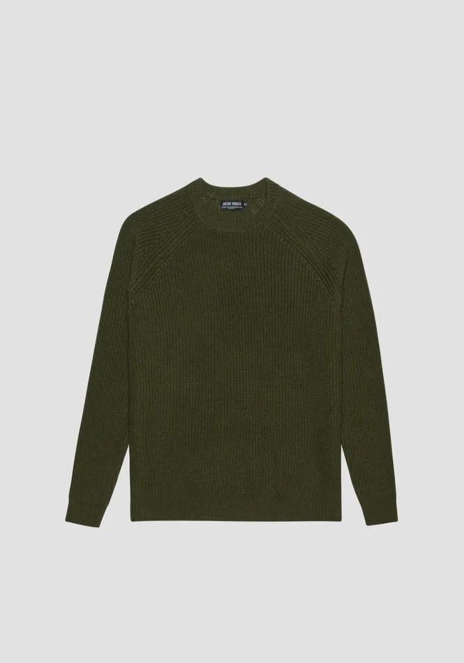 Knitwear Men Antony Morato Regular Fit Sweater In Wool Blend Yarn Army Green