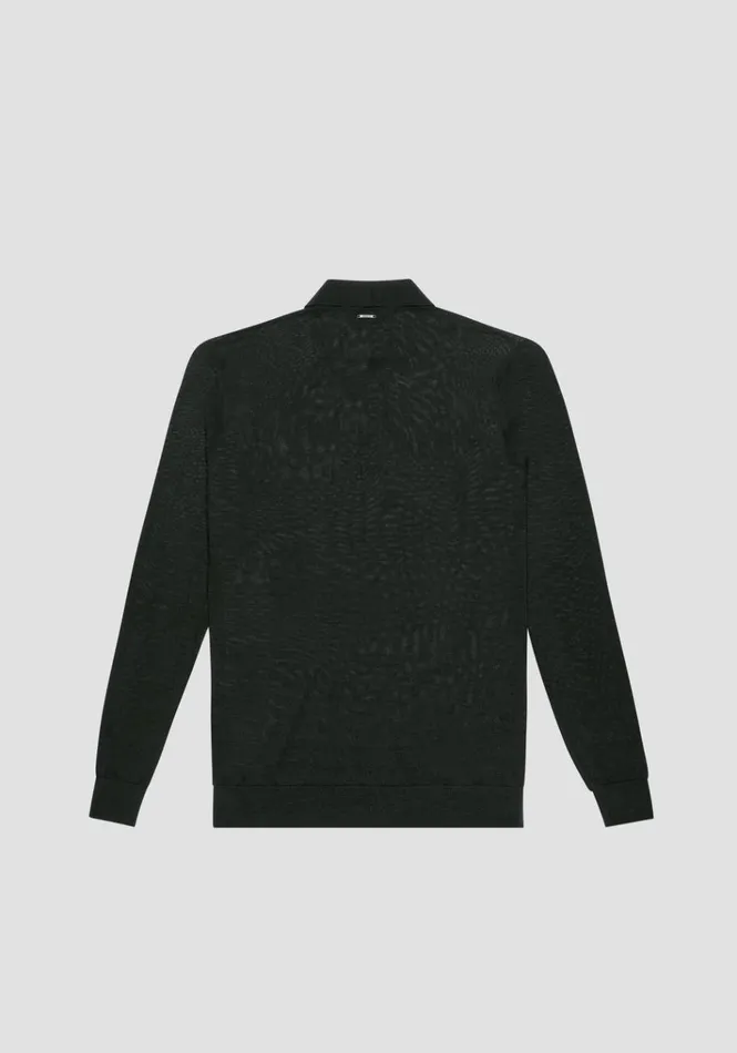 Knitwear Men Antony Morato Regular Fit Sweater With Collar In Wool Blend Forest Green