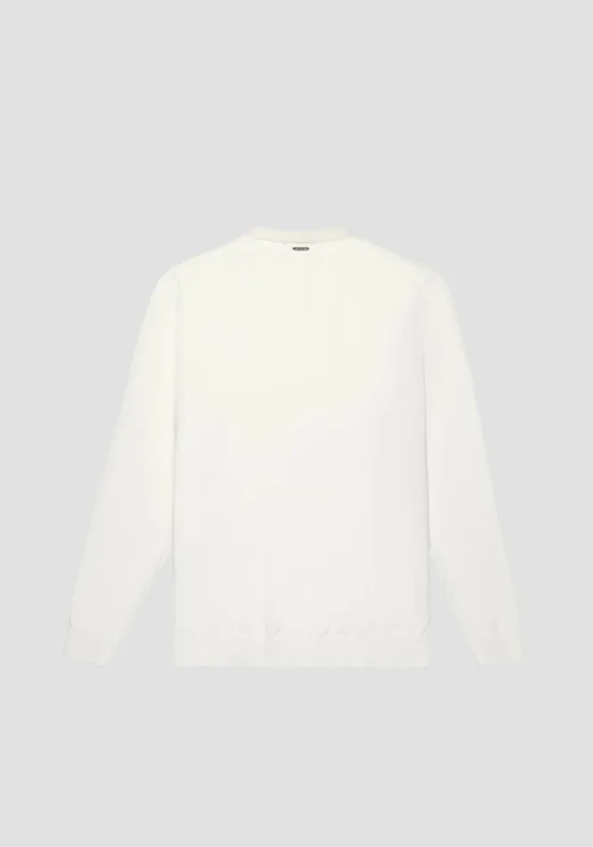 Knitwear Men Antony Morato Regular Fit Wool Blend Jumper With Geometric Pattern Cream